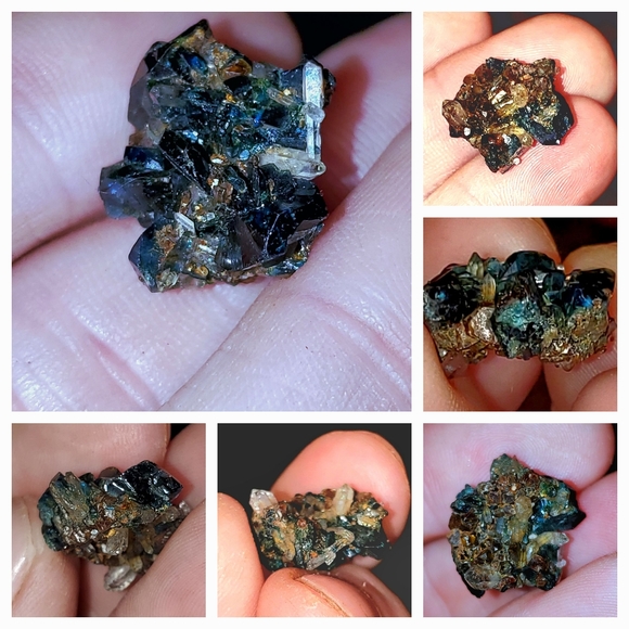 Lazulite with quartz and siderite crystal - Picture 3 of 4